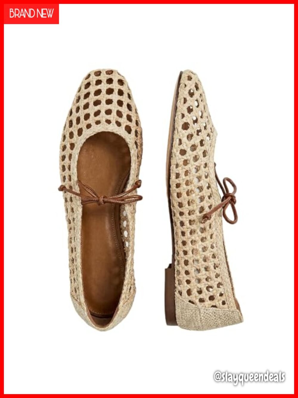 Woven Mesh Ballet Flats PU Lace Up Mary Jane Flats Casual
